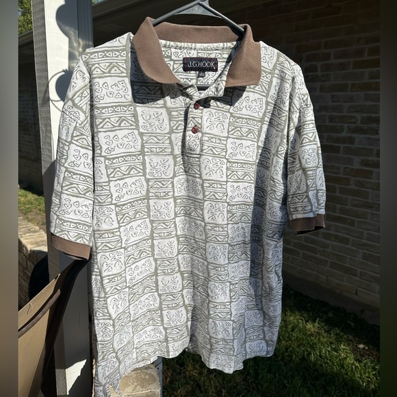 Other - J.G. Hook Polo, size Large, White & Green